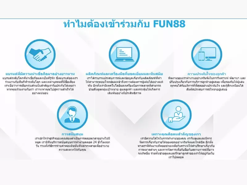 ทำไมต้องเข้าร่วมFun88 พันธมิตร พันธมิตร Fun88